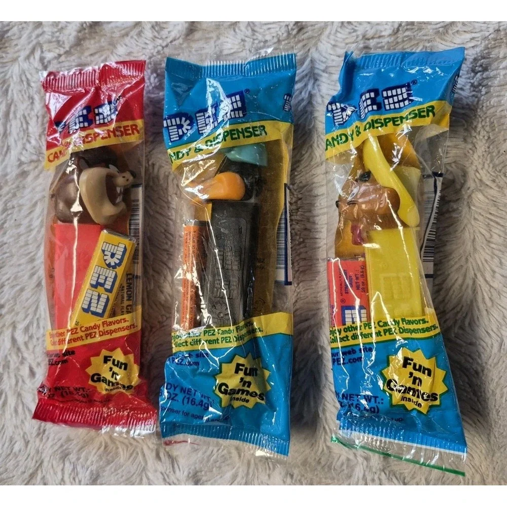 Vintage Lot 3 90s Looney Tunes PEZ Dispenser Daffy Duck Speedy Gonzalez Taz